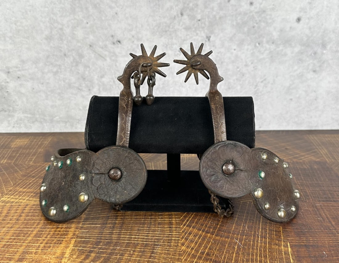 Buermann Steel Montana Cowboy Spurs: Nice set with studded straps.