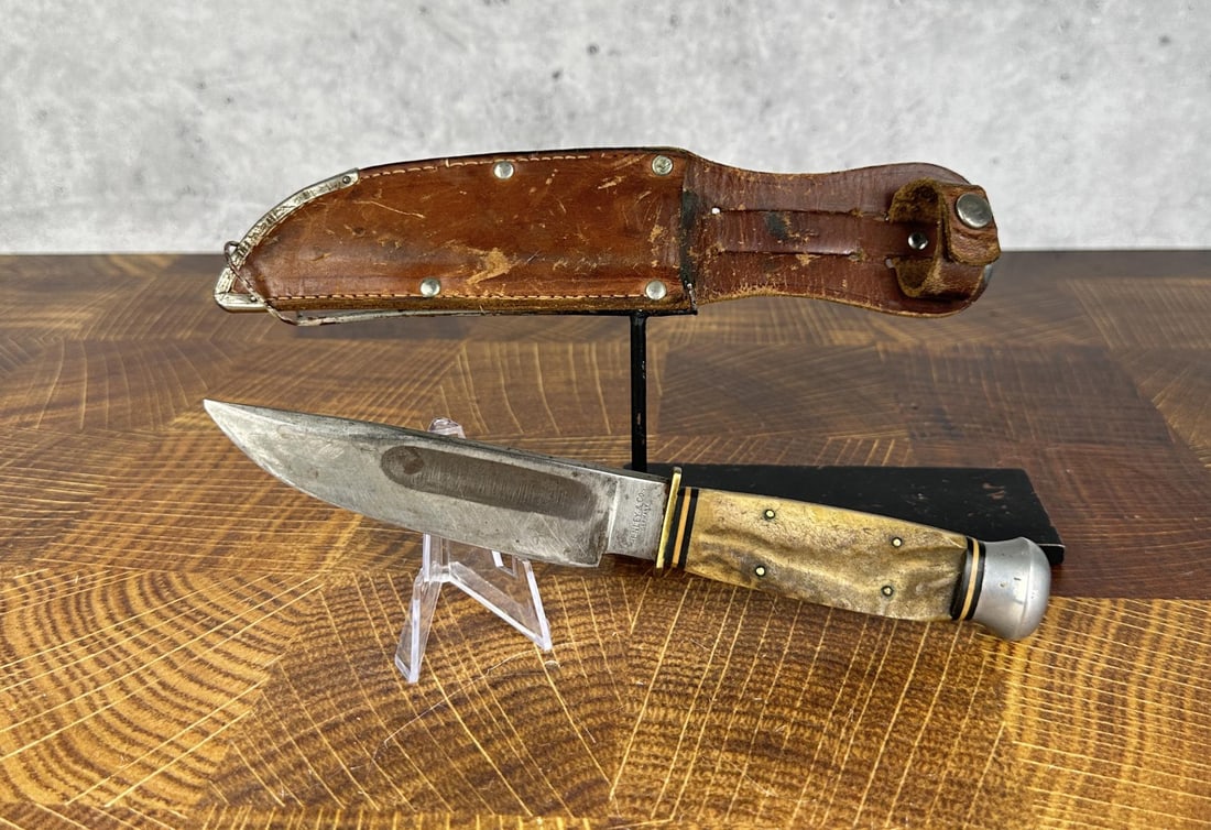 Henley Stag Handled Hunting Knife: 8 3/4" long.