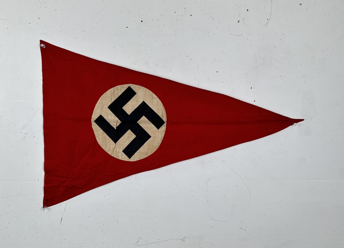 WW2 German NSDAP Pennant Flag: 28" by 17 3/4".