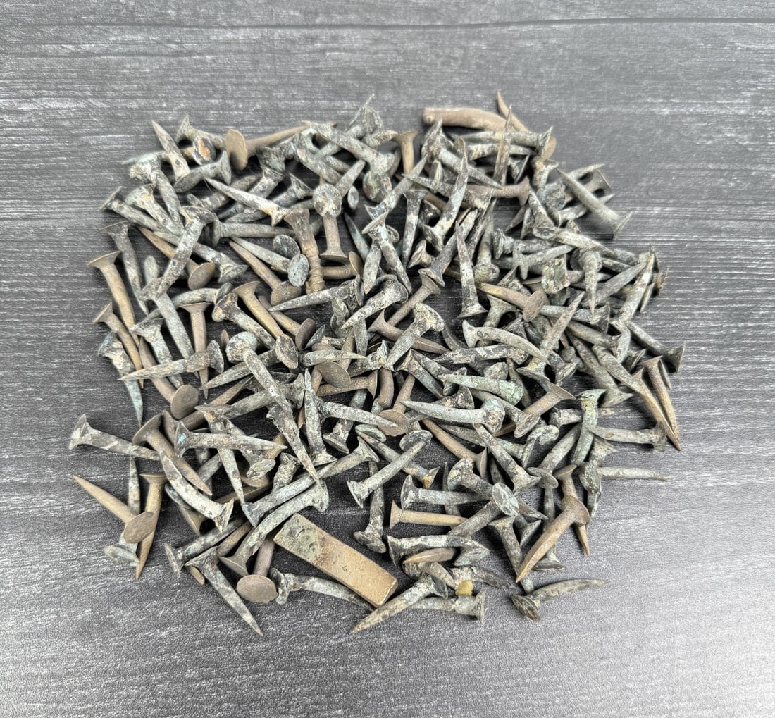 Excavated Copper Nails Fort Ticonderoga: 594 grams total weight.