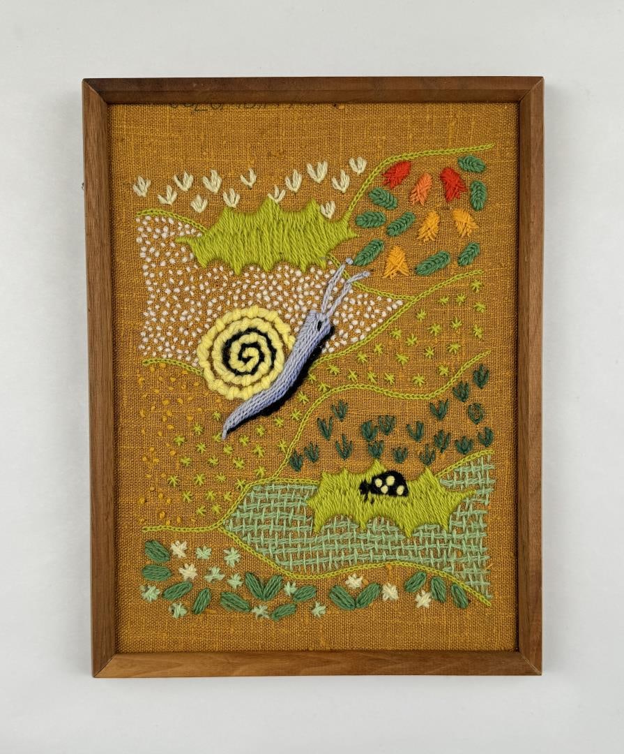 Needlepoint Picture: 10 1/4" by 13 1/4".