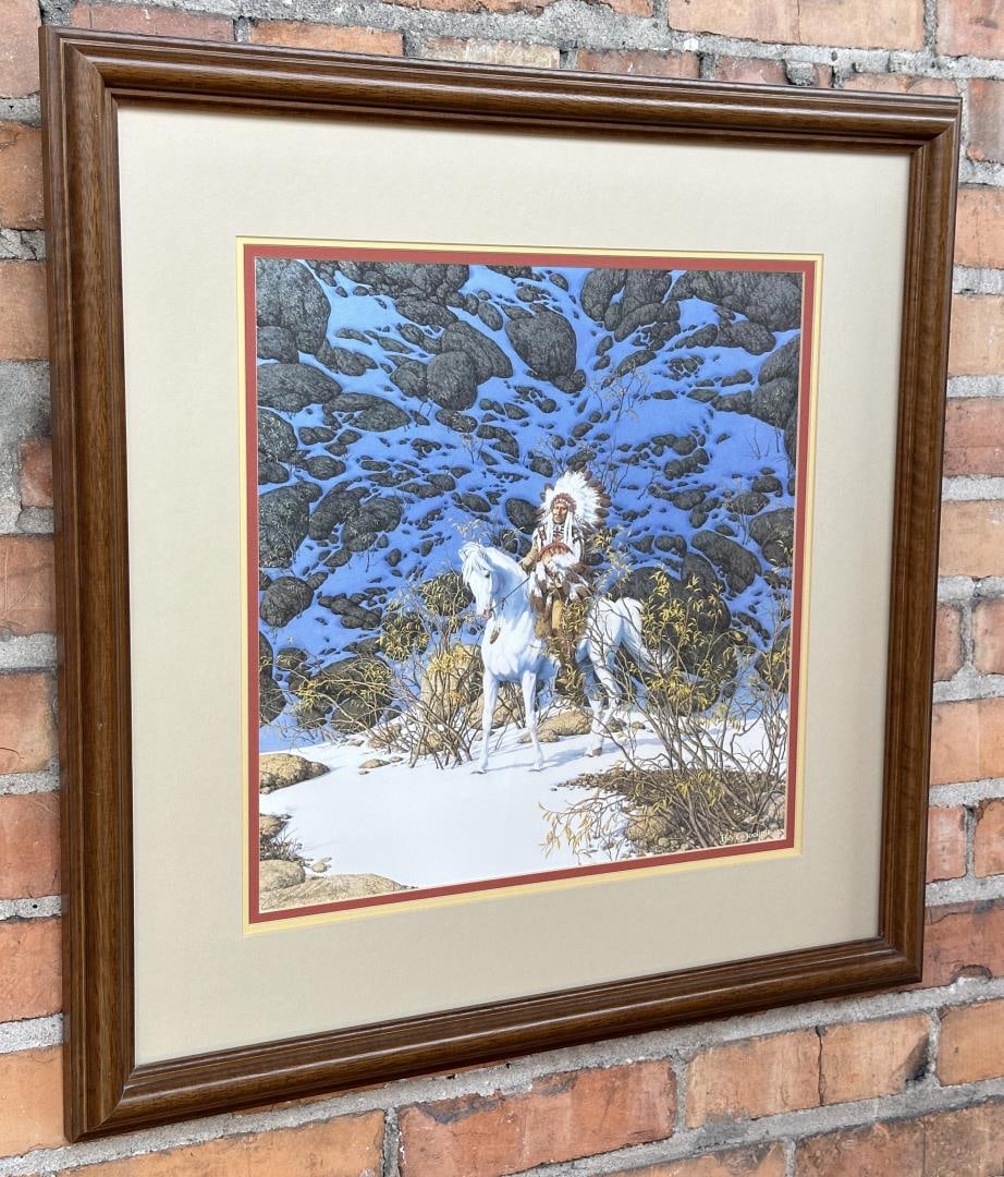 Bev Doolittle Eagle Heart Limited Edition Print: 24 1/4" by 24 1/4" framed. Signed and numbered.