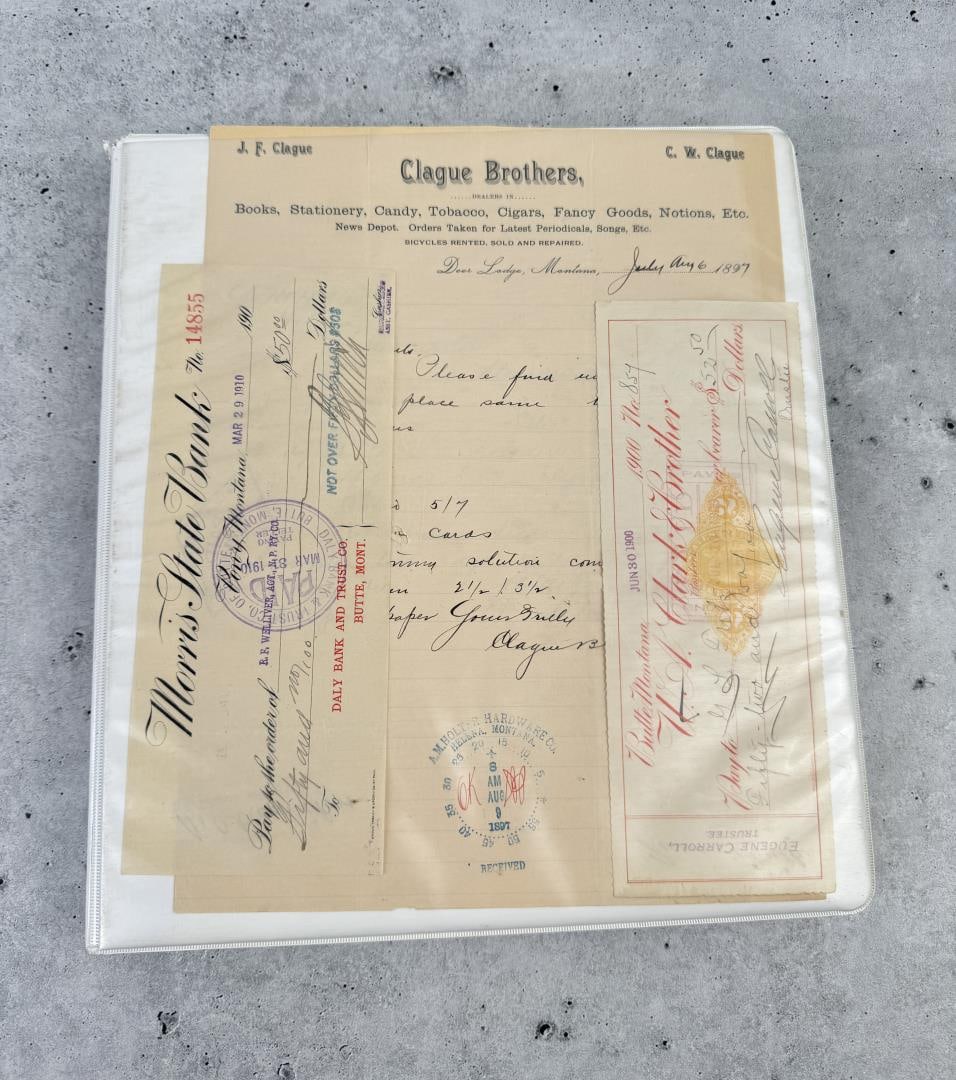 Binder of Antique Historic Montana Paper Ephemera: Nice binder full.