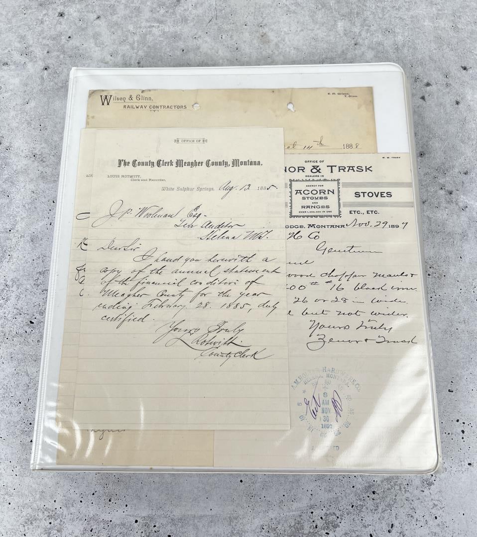 Binder of Antique Historic Montana Paper Ephemera: Nice binder full