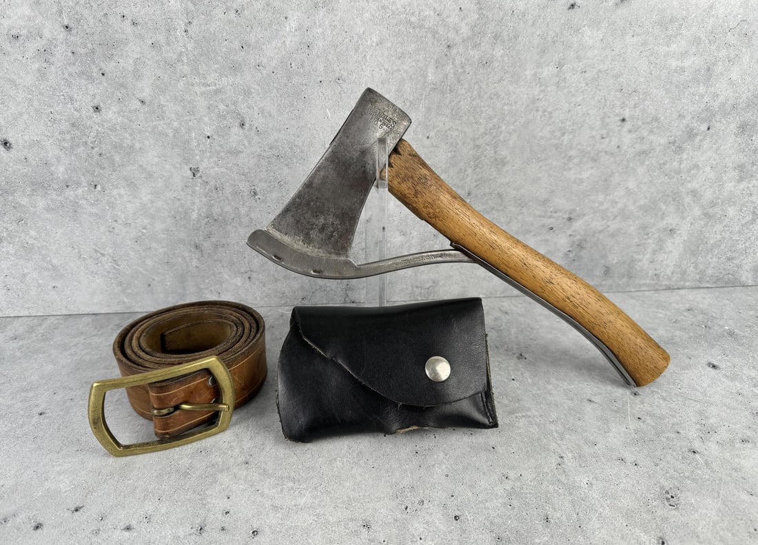 Marbles Number 5 Safety Axe Hatchet: With sheath and leather belt.