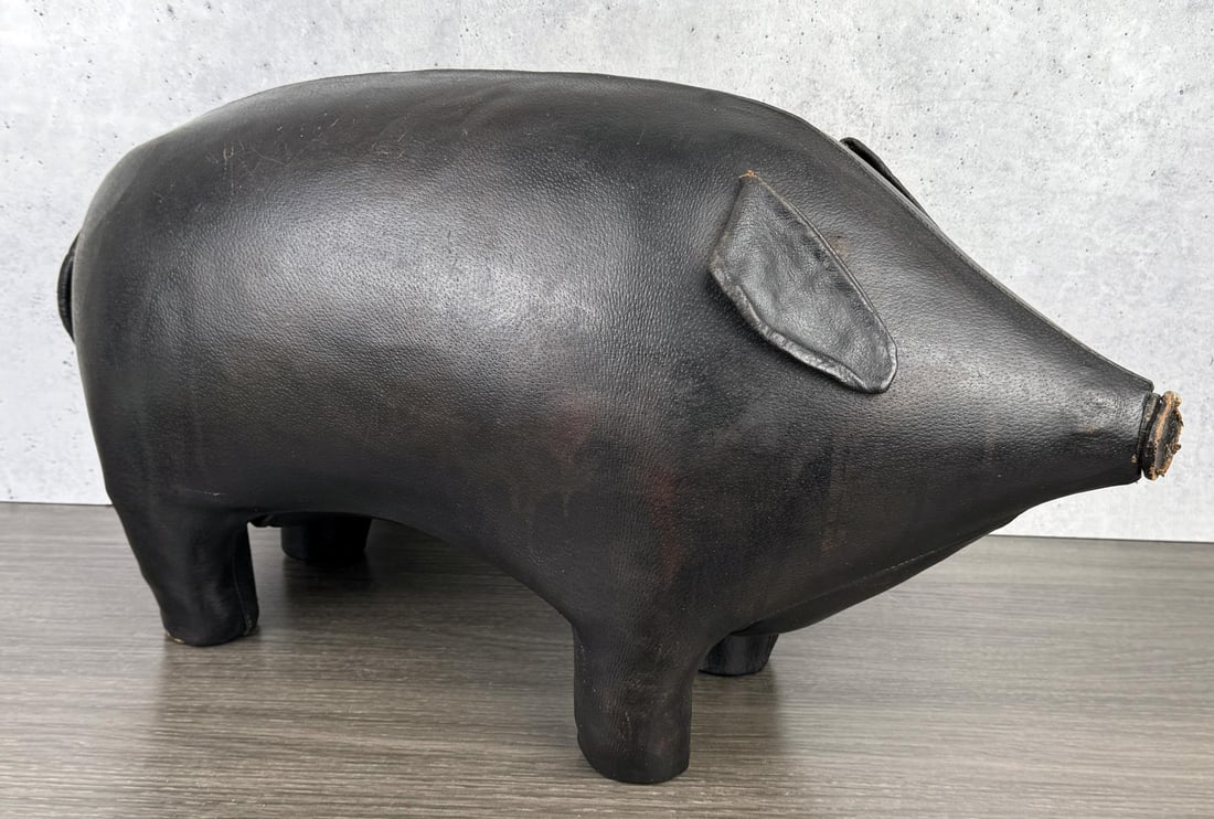 Omersa Leather Pig Footstool Ottoman (1 of 4)
