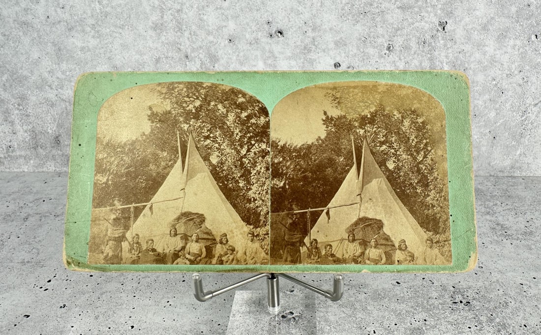 Omaha Indian Teepee Alexander Gardner Stereoview: 7" by 3 1/2".