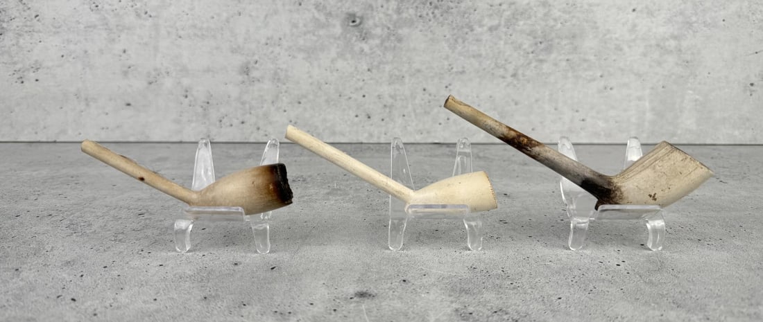18th Century Clay Pipes: Three total.
