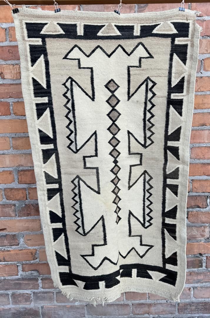 Antique Navajo Two Grey Hills Indian Rug (1 of 3)