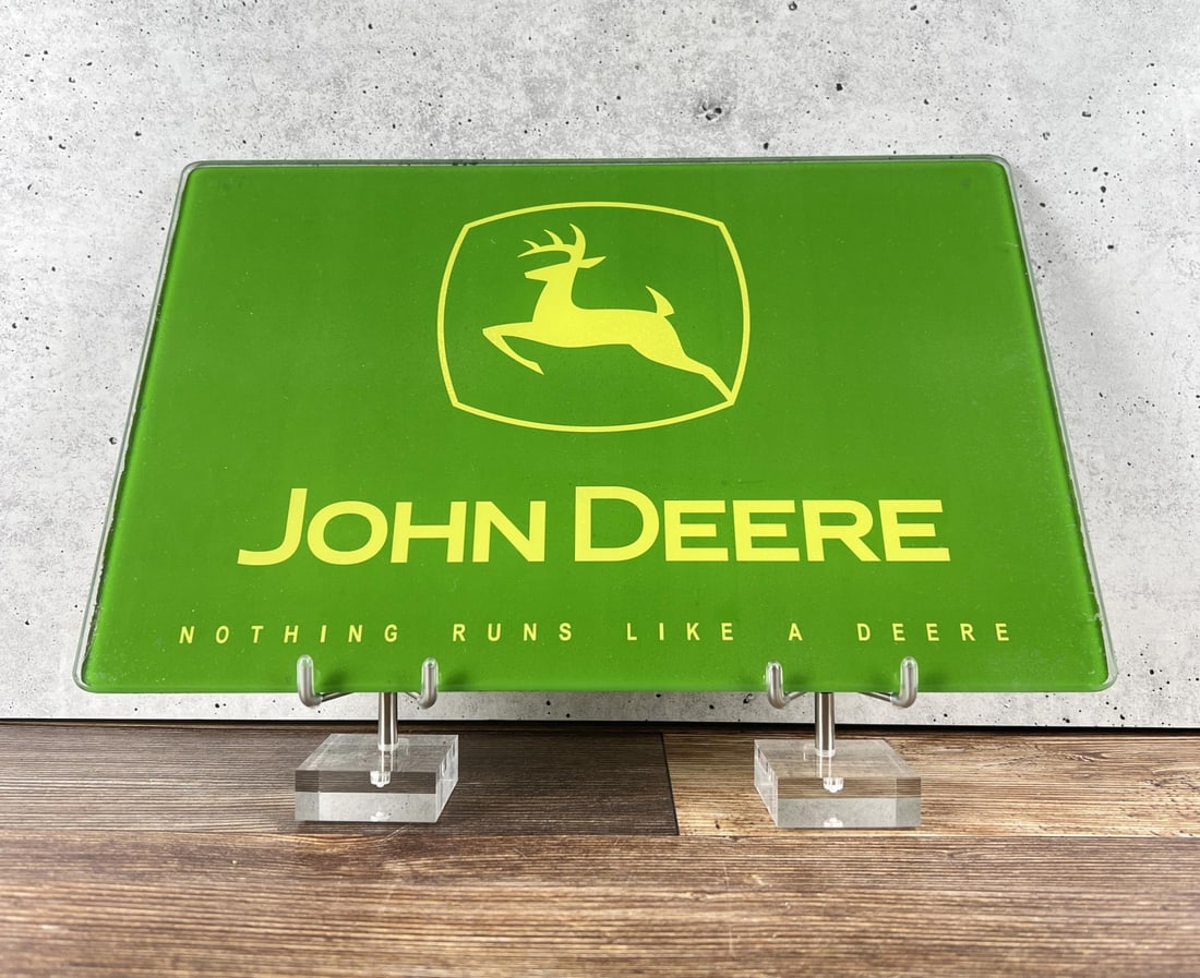 John Deere Reverse On Glass Sign (1 of 3)