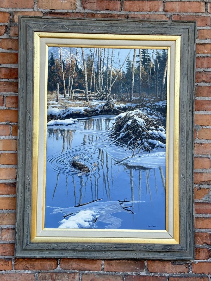 John Seerey-Lester Oil on Canvas Beaver Painting (1 of 5)
