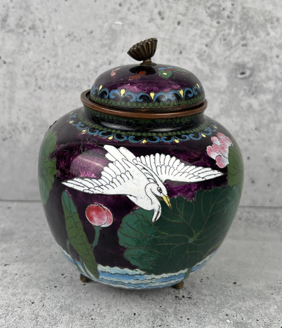 Antique Japanese Cloisonne Lidded Jar (1 of 7)