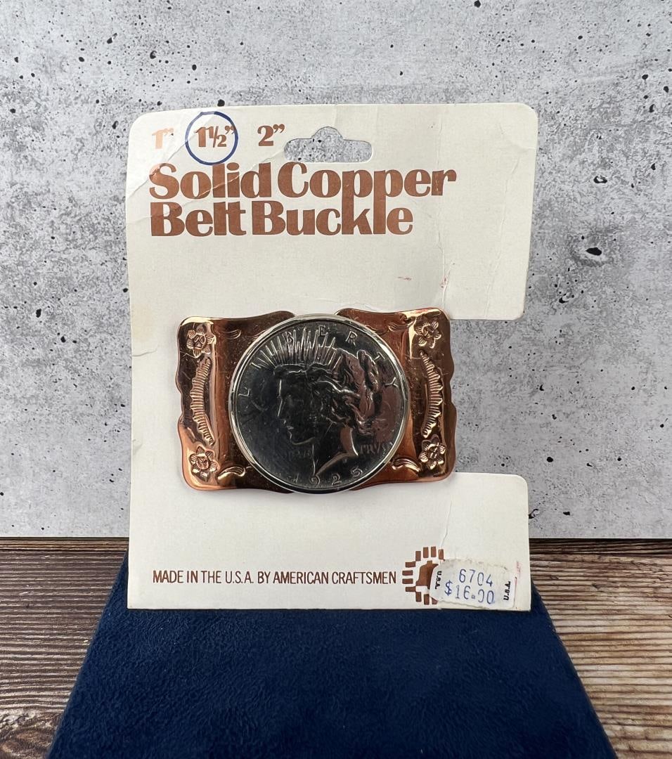 Bell Trading Post Peace Dollar Belt Buckle: Deadstock on the card