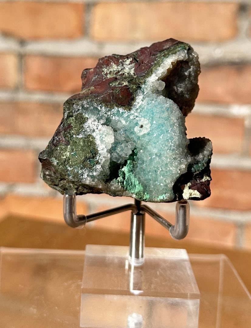 Druzy Quartz on Chrysocolla Arizona Specimen (1 of 4)
