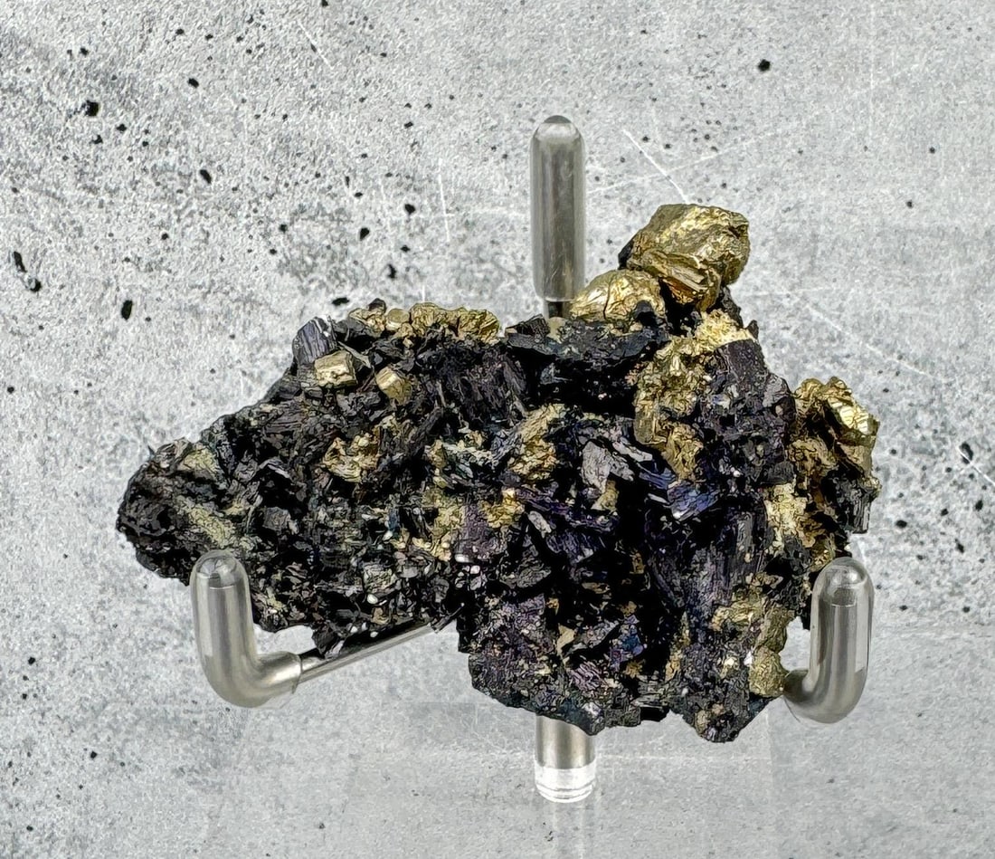 Bornite Replacing Covellite Butte Montana Specimen: 2 3/4" by 1 3/4" by 1 1/4". 68.05 grams. Provenance: From the Estate of Kitty's Copper Shop Butte Montana.