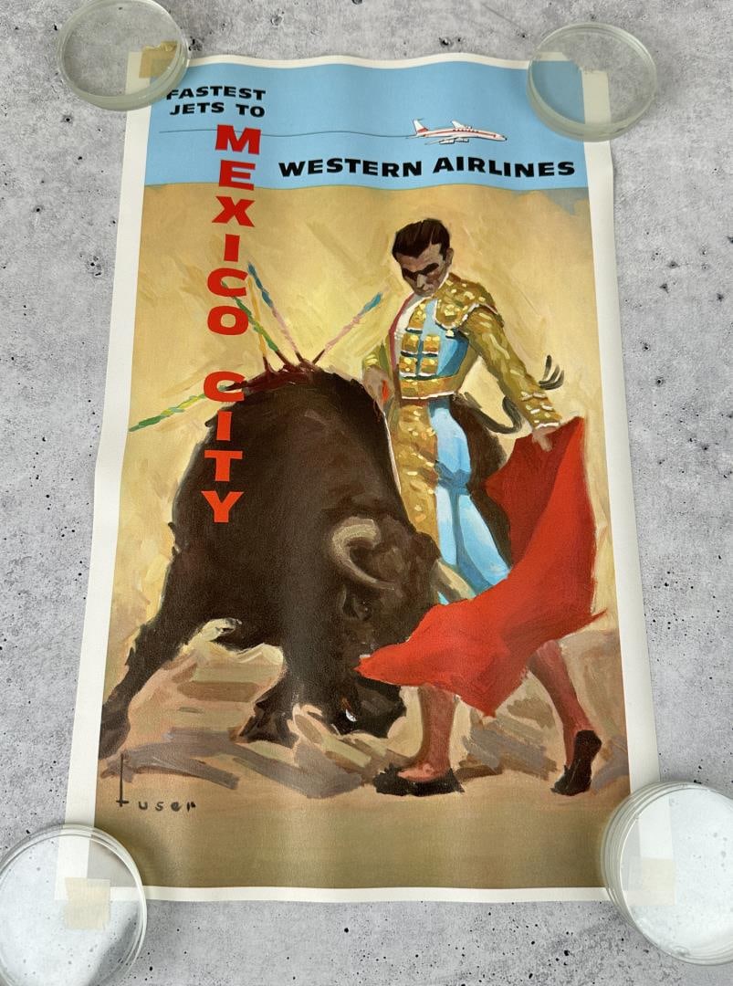1967 Western Airlines Mexico City Travel Poster (1 of 4)