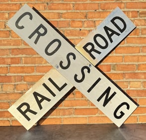Montana Railroad Crossing Metal Sign Crossbuck