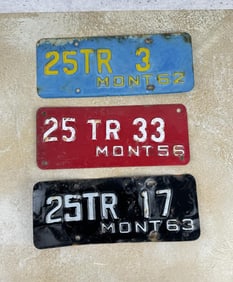 1956 1962 1963 Montana Trailer License Plates