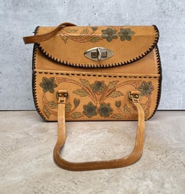 Vintage Tooled Leather Hippie Boho Cowgirl Purse