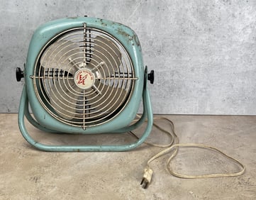 Mid Century Turquoise Eastern Electric Fan