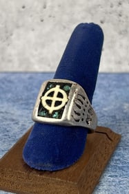 Zuni Inlaid Sterling Silver Ring