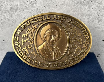 Charles M. Russell Auction Belt Buckle