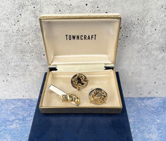 Towncraft Boxing Cufflinks Tie Bar Set