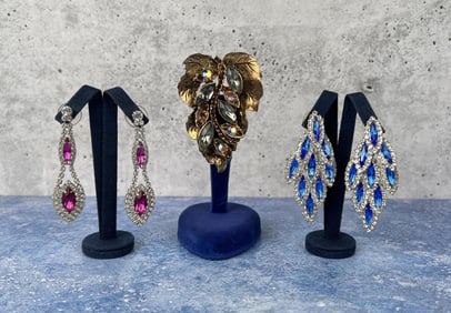 Costume Jewelry Rhinestone Earrings