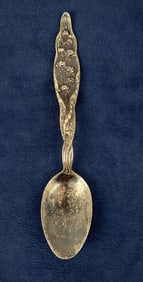 Sterling Silver Blue Bell Floral Pattern Spoon