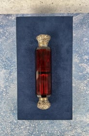 Victorian Faceted Glass Double Perfume Bottle