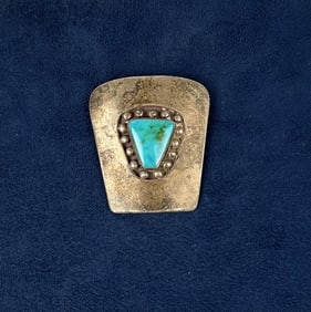Navajo Sterling Silver Turquoise Bolo Tie