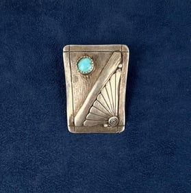 Navajo Sterling Silver Turquoise Bolo Tie