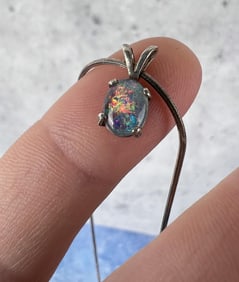 Sterling Silver Opal Necklace