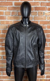 Cafe Racer Leather Motorcycle Jacket Coat