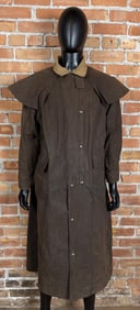 Koolav Oilskin Trench Coat Cowboy Duster Jacket