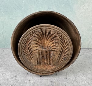 Antique Primitive Wood Butter Mold