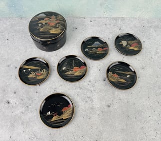 Japanese Lacquer Lacquerware Coaster Set