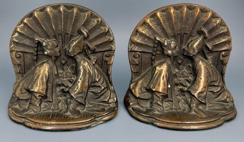 Bronze Siamese Lovers Bookends