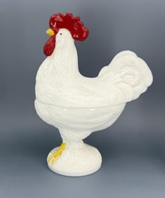Westmoreland Glass Rooster Covered Dish