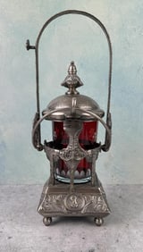 Victorian Wilcox Ruby Silver Plate Pickle Castor