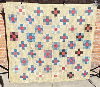 Antique Blue Cross Quilt
