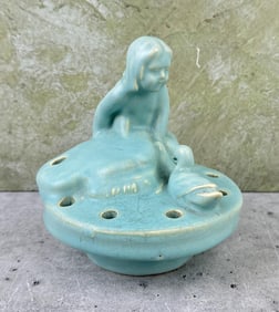 Weller Pottery Girl With Duck Flower Forg