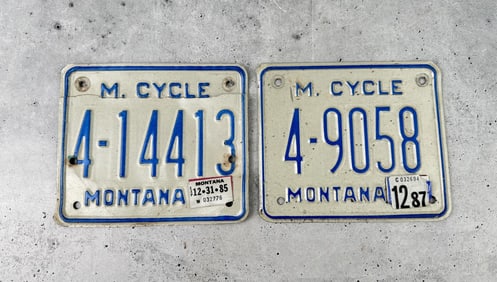 Montana Motor Cycle License Plates