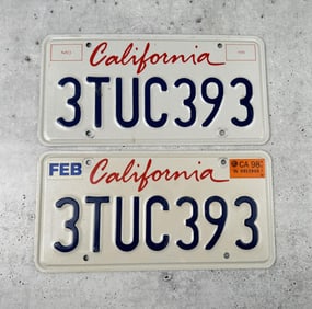 California License Plate Set