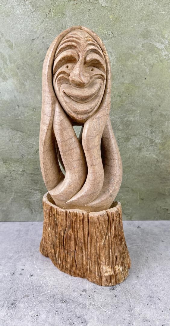 Thomas Iroquois Soapstone Carving: 13 3/8" by 6 1/8" by 4 1/8"