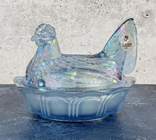 Fenton Glass Chicken Hen on Nest