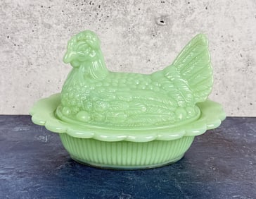 Mosser Glass Chicken Hen on Nest