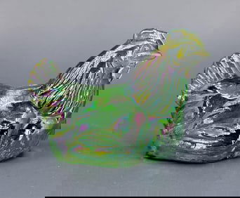 Fenton Glass Iridescent Hen Paperweight