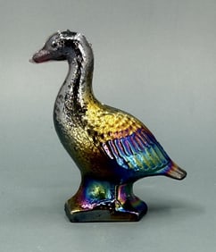 Carnival Glass Duck Paperweight