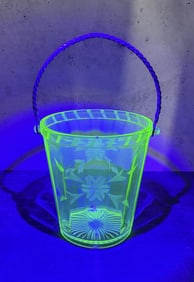 Uranium Vaseline Glass Ice Bucket